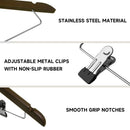 12-Pack Wooden Hangers with Adjustable Metal Clips