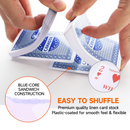 6-Deck Canasta Cards with Point Values - Blue/Red