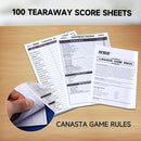 Canasta Card Game Set with 6-Deck Canasta Cards with Point Value, a Revolving Card Tray, 100  Score Pads
