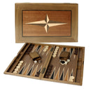 21" Star Style Wooden Inlay Backgammon Board Game Set
