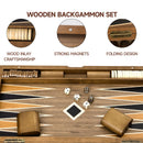 21" Star Style Wooden Inlay Backgammon Board Game Set