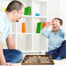 21" Star Style Wooden Inlay Backgammon Board Game Set
