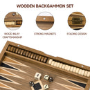 11" Star Style Magnetic Wooden Inlay Backgammon Board Game Set