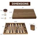 21" Double Stripe Style Wooden Inlay Backgammon Board Game Set