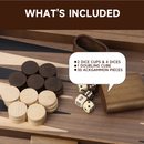 21" Double Stripe Style Wooden Inlay Backgammon Board Game Set