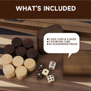 17" Double Stripe Style Wooden Inlay Backgammon Board Game Set