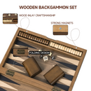 11" Double Stripe Style Magnetic Wooden Inlay Backgammon Board Game Set