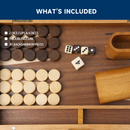 11" Focus Style Magnetic Wooden Inlay Backgammon Board Game Set
