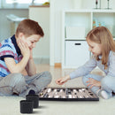 Black&Grey Leather Backgammon Board Game Set - S/M/L