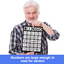 100Pcs Jumbo Bingo Cards with Large Printed Easy Read Numbers
