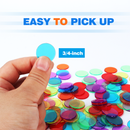 1000 Pieces 3/4-inch Plastic Transparent Bingo Chips  (7 Colors)