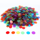 1000 Pieces 3/4-inch Plastic Transparent Bingo Chips  (7 Colors)