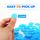 1000 Pieces 3/4-inch Plastic Transparent Bingo Chips  (7 Colors)