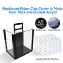600pcs/1000pcs Poker Chip Cases, Acrylic Poker Chips Carrier with Poker Chip Trays
