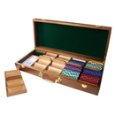 300/500 Counts Walnut Casino Poker Chips Carrier, Solid Wood Poker Chip Case