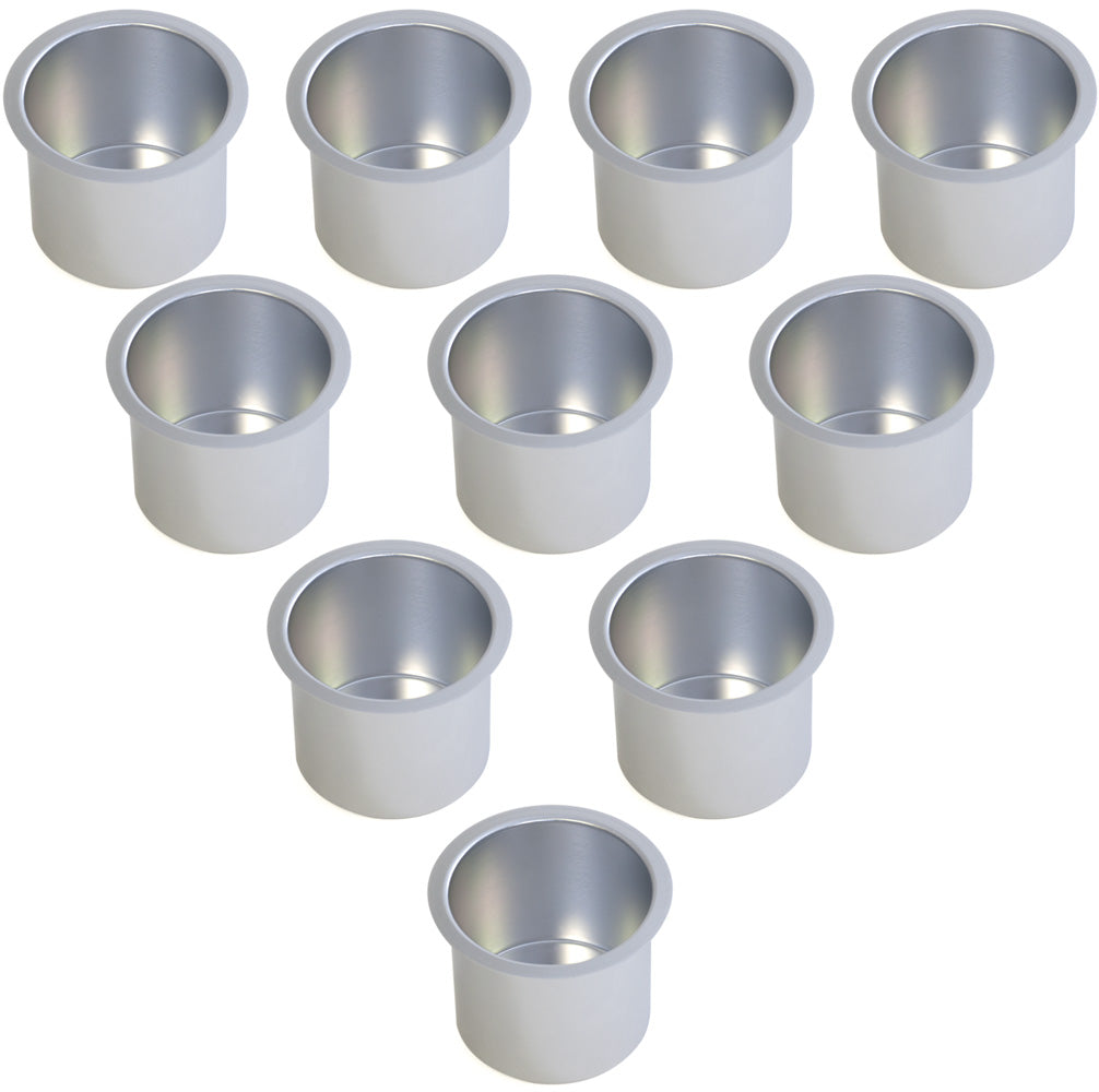 GSE Games & Sports Expert Jumbo Aluminum Silver Drop-in Cup Holder - 10 Pack