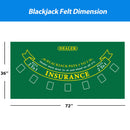 36" x 72" Portable Casino Blackjack Tabletop Felt Layout Mat