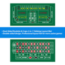2-Sided 36" x 72" Casino Craps & Roulette Tabletop Felt Layout Mat