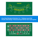 2-Sided 36" x 72" Casino Roulette & Blackjack Tabletop Felt Layout Mat
