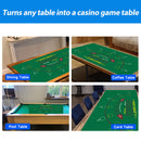 2-Sided 36" x 72" Casino Texas Holdem & Blackjack Tabletop Felt Layout Mat