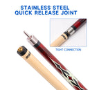 Set of 4 58" Canadian Maple Hardwood Billiard Pool Cue Sticks (Red)