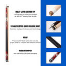 Set of 4 58" Canadian Maple Hardwood Billiard Pool Cue Sticks (Red)