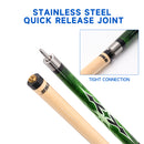 Set of 4 58" Canadian Maple Hardwood Billiard Pool Cue Sticks (Green)
