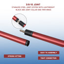 Set of 4 58" Matte Red Fiberglass Graphite Composite Detachable Billiard Pool Cue Sticks