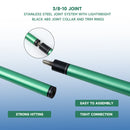 Set of 4 58" Matte Green Fiberglass Graphite Composite Detachable Billiard Pool Cue Sticks