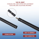 58" 2-Piece Matte Black Fiberglass Graphite Composite Billiard Pool Cue Stick