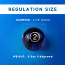 2 1/4" Professional Billiard Table Pool Ball Set - Black Marbelite Swirl Style