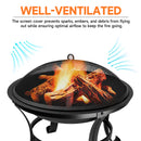 22" Outdoor Wood Burning Portable Fire Pit Table