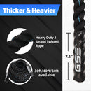 1.5"/2" Blue Battle Rope, Workout Battle Ropes (30ft/40ft/50ft)