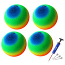 Set of 4 10" Rainbow Playground Balls, Kickball, Bouncy Dodge Ball, Handball