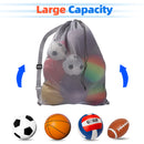 30"x 40" Set of 6 Extra-Large Mesh Sports Ball Drawstring Bag