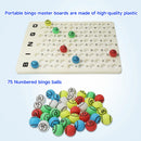 Bingo Game Set with Jumbo Bingo Cage and Bingo Balls, Master Board - Black/Red