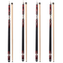 Set of 4 58" Canadian Maple Hardwood Billiard Pool Cue Sticks (Red)