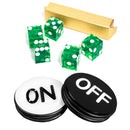 Craps Game Set, Including Casino Dice, 3" Craps On/Off Dealer Puck Button