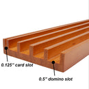 13.75" Set of 4 Domino & Playing Card Racks, Wooden Domino Trays Holders Organizer