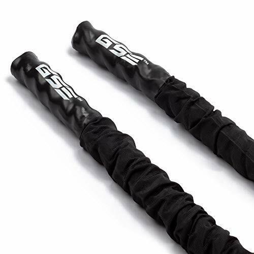 Polyester Gym Rope Exercise Training Battle Ropes with Black Nylon Protective Sleeve & Wall Mount Anchor Kit for Physical Education, Strength Training - 1.5"/2" x 30'/40'/50'
