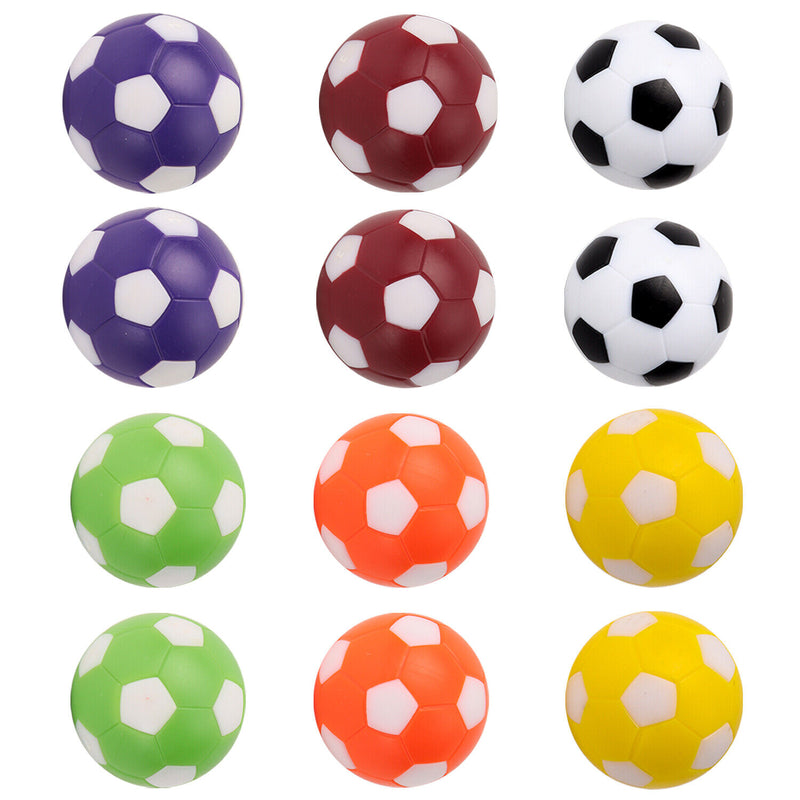 12-Pack Foosball Table Replacement Balls, 36mm Tabletop Soccer Football Balls - White/Multicolor