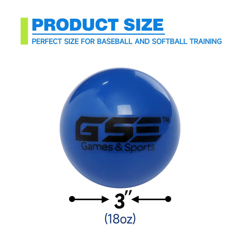 3-Pack 3" Weighted Baseballs,Weighted Softballs,Training Baseballs for All Skill Levels（4 Colors）