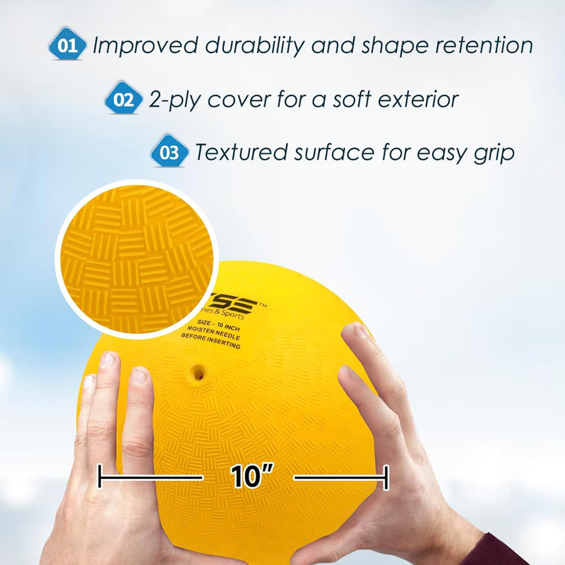 10" Multi-Color Playground Balls, Kickball, Bouncy Dodge Ball, Handball