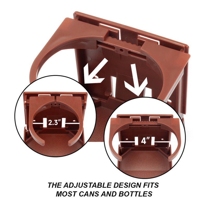 4" Plastic Adjustable Folding Drink Cup Holder（2-Pack, 4 Colors)