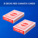 2-Deck Canasta Cards with Point Values - Blue/Red