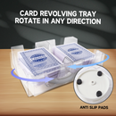 2-Deck Revolving Play Card Tray,  360° Rotating Card Holder