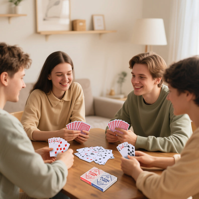 Plastic Waterproof Playing Cards, Standard Index – Poker Size & Bridge Size, Washable (Blue & Red)