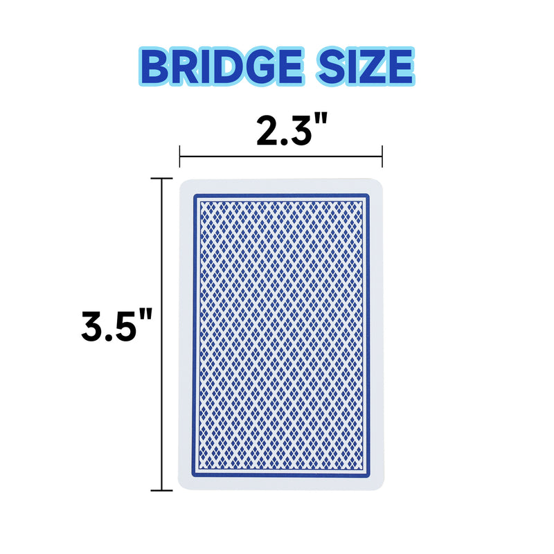 Plastic Waterproof Playing Cards, Standard Index – Poker Size & Bridge Size, Washable (Blue & Red)