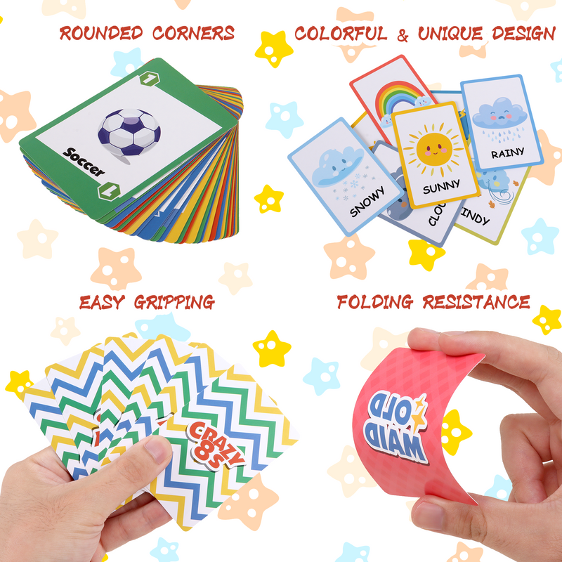 6 in 1 Playing Cards Games, Go Fish, Old Maid, Crazy 8's, Memory Match, Slap Jack, Matching for kids