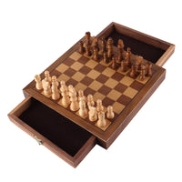 10" Portable Magnetic Wooden Chess Board Game Set - Three-Wins Imports, LLC